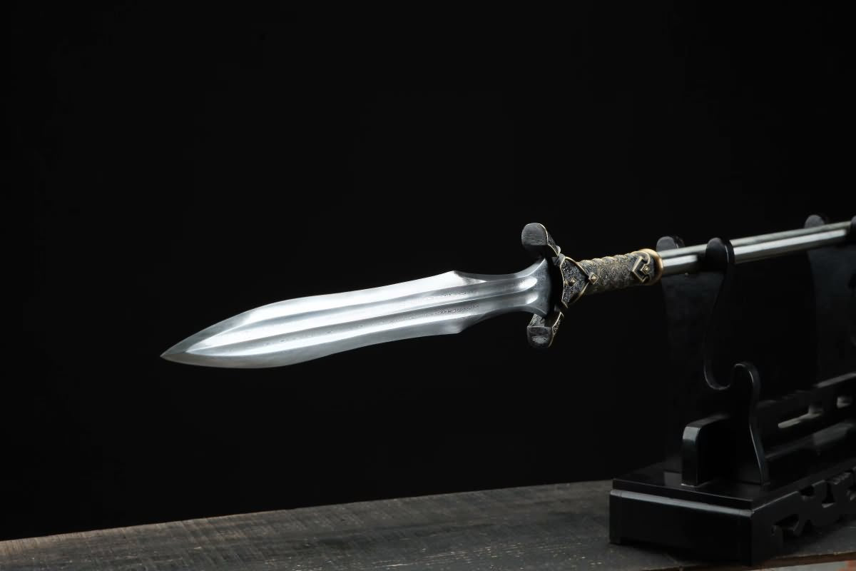 Chinese Traditional Spear(Forged Damascus Steel Spearhead) Full Tang,Chinese Sword