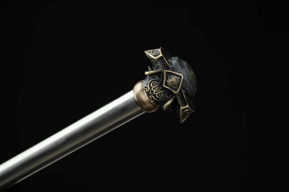Chinese Traditional Spear(Forged Damascus Steel Spearhead) Full Tang,Chinese Sword