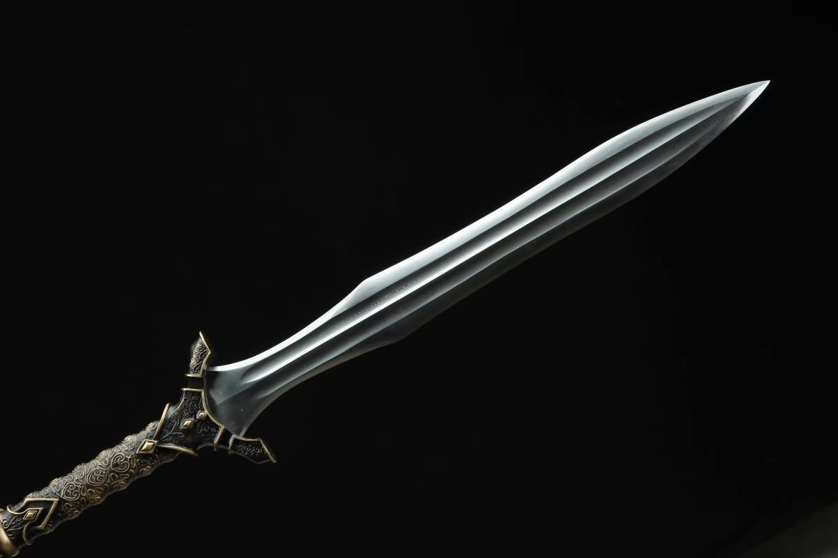 Chinese Traditional Spear(Forged Damascus Steel Spearhead) Full Tang,Chinese Sword