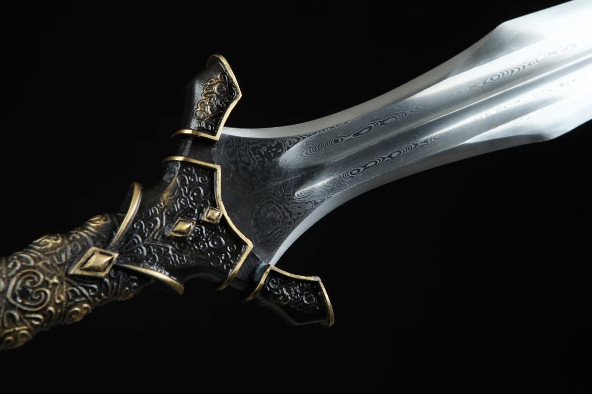 Chinese Traditional Spear(Forged Damascus Steel Spearhead) Full Tang,Chinese Sword