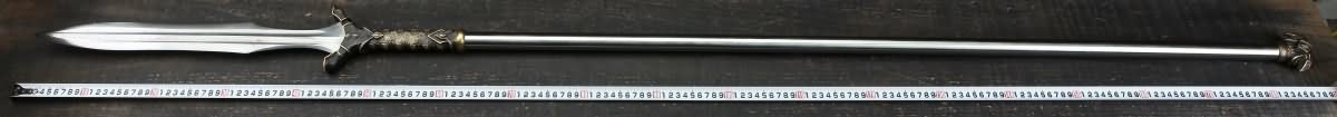 Chinese Traditional Spear(Forged Damascus Steel Spearhead) Full Tang,Chinese Sword