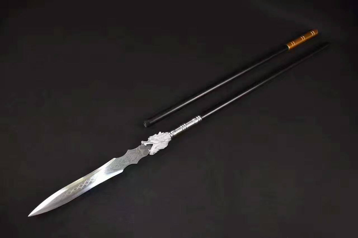 Dragon lance spear High carbon steel Spearhead,Stainless steel rod - Chinese sword shop