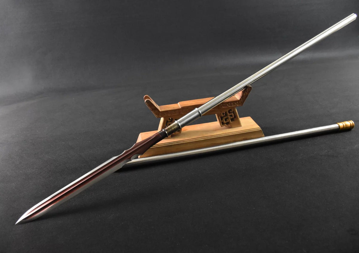 Spear/China lance/High manganese steel Spearhead,Stainless steel rod - Chinese sword shop
