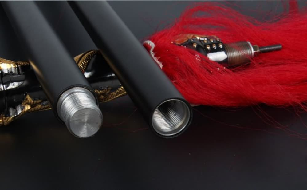 Red-tasselled spear/Stainless steel Spearhead and rod,Length 80 inch - Chinese sword shop