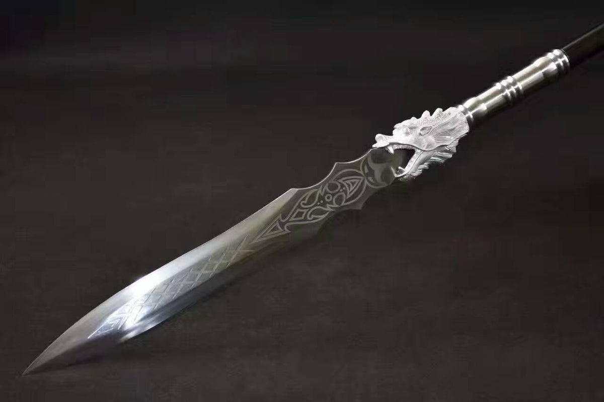 Dragon lance spear High carbon steel Spearhead,Stainless steel rod - Chinese sword shop