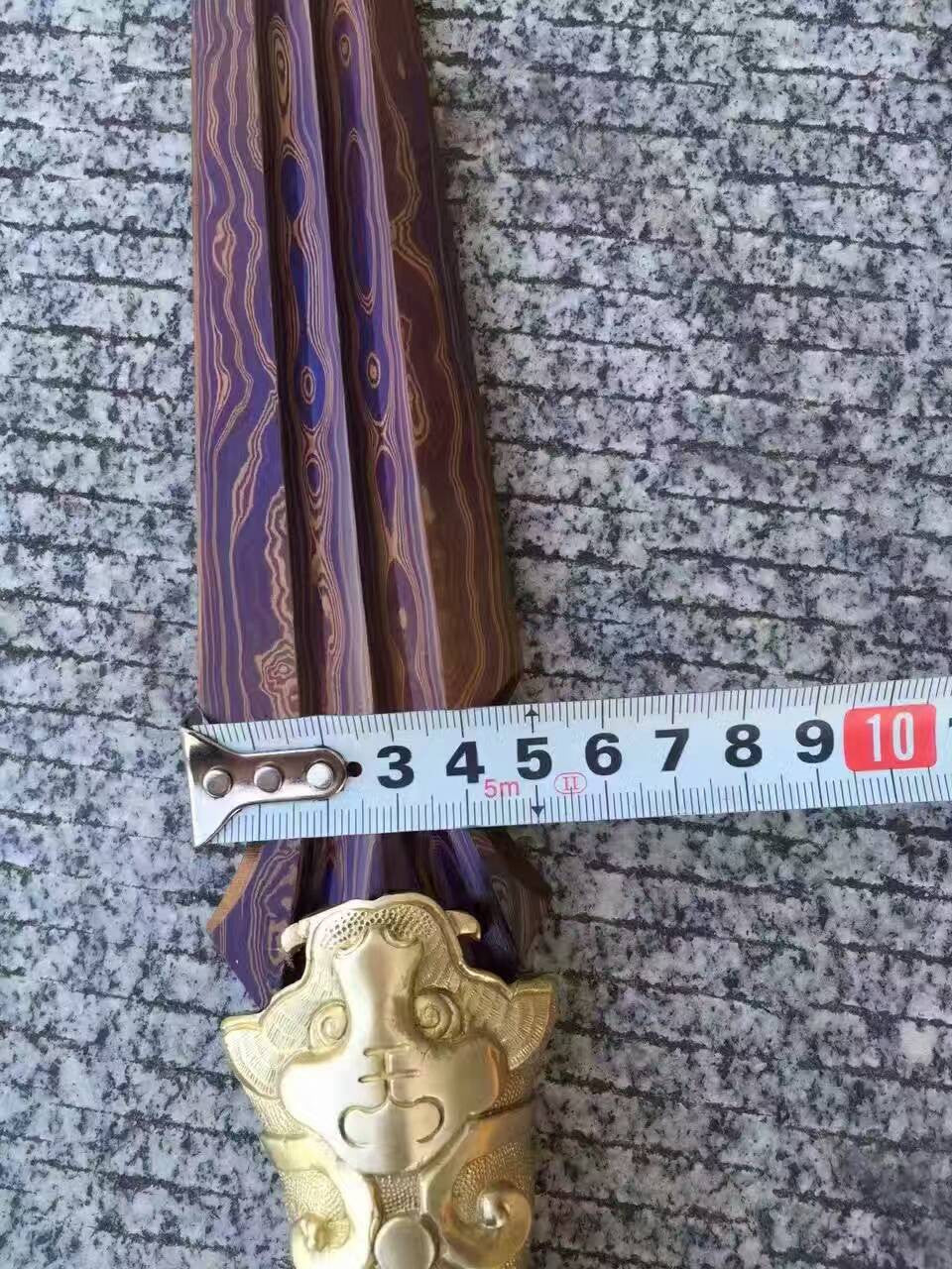 Tiger spear,Folded steel Spearhead,stainless steel rod,Brass fittings - Chinese sword shop
