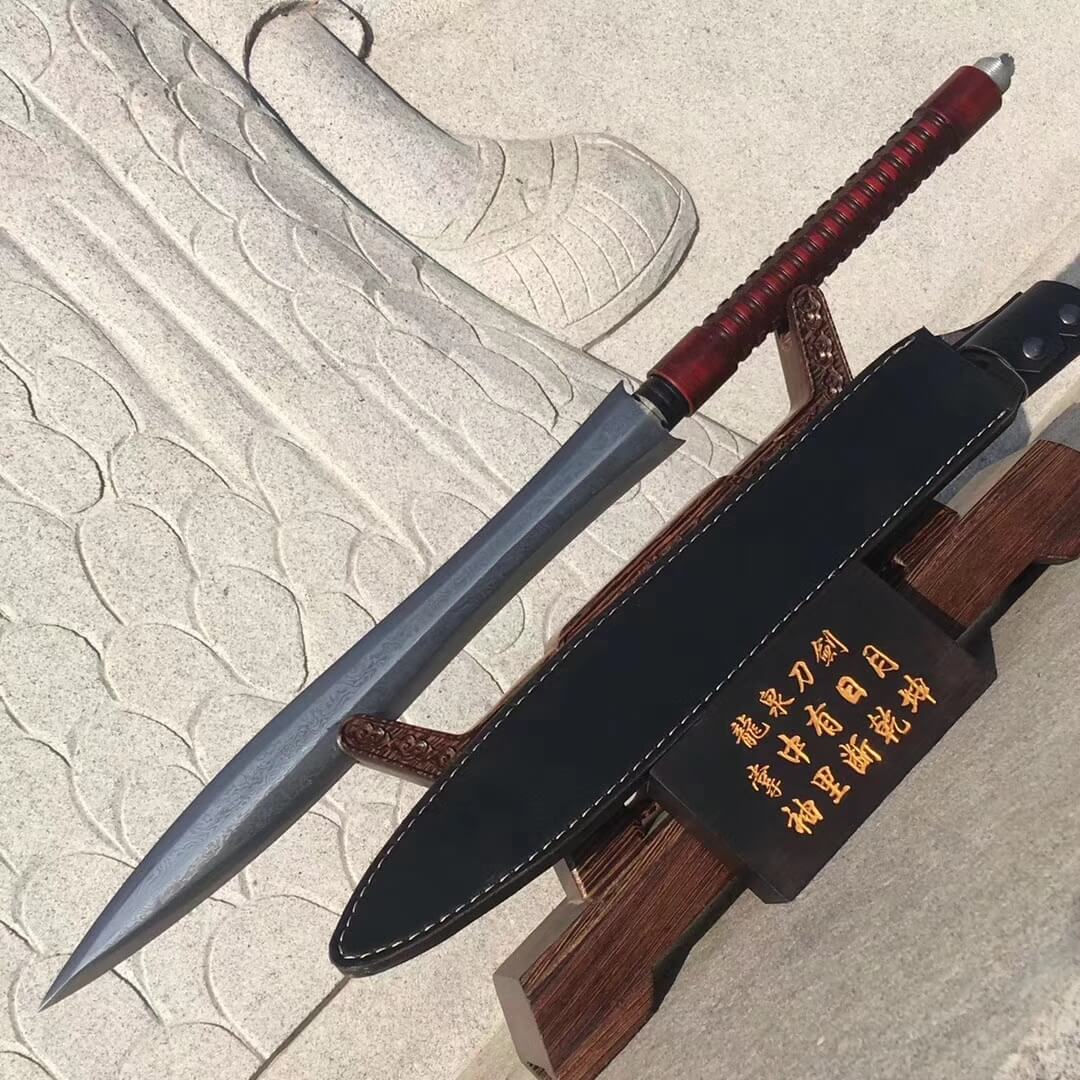 Tongtian spear(Folded steel Spearhead,stainless steel rod)Length 76" - Chinese sword shop