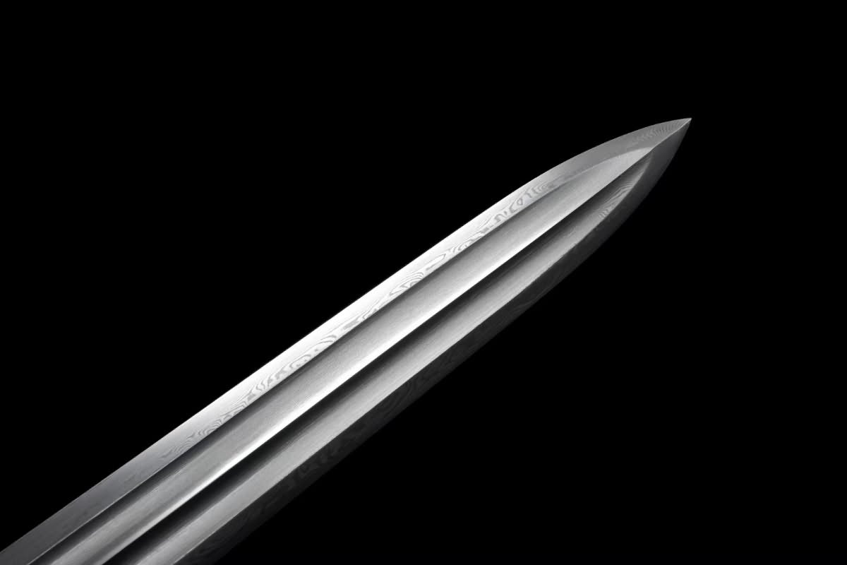 Knightly Sword real(Forged damascus blade,Rosewood scabbard)Battle ready,Chinese sword