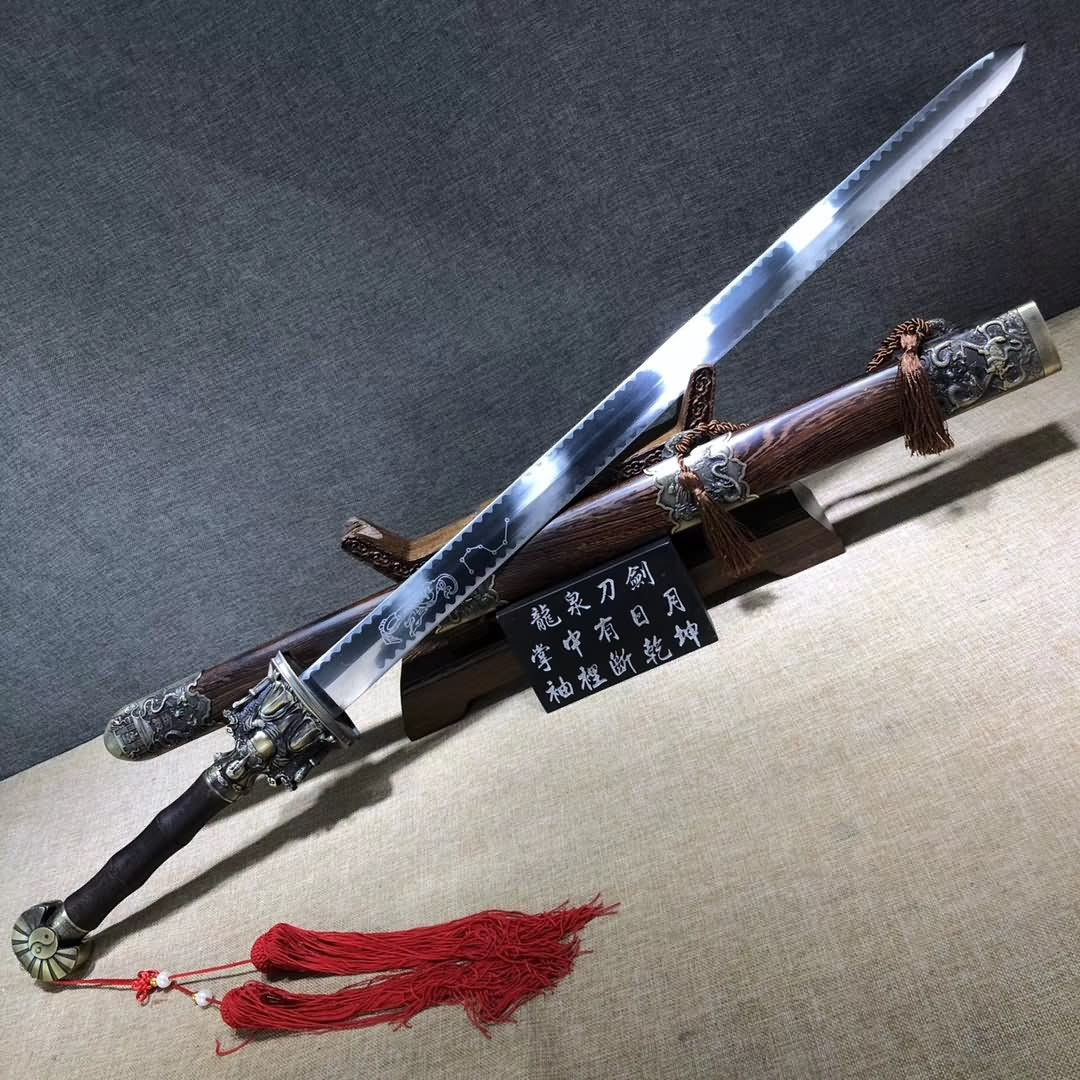 Longquan sword,Medium carbon steel,Rosewood,Alloy - Chinese sword shop
