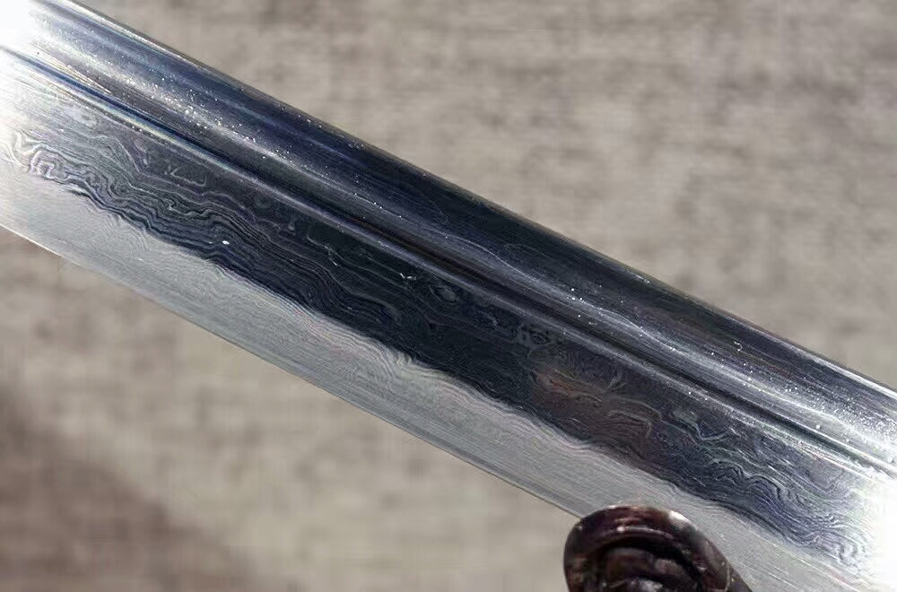 Cut horse broadsword(Folded steel blade,Ebony Scabbard,Brass fitting)Full tang - Chinese sword shop