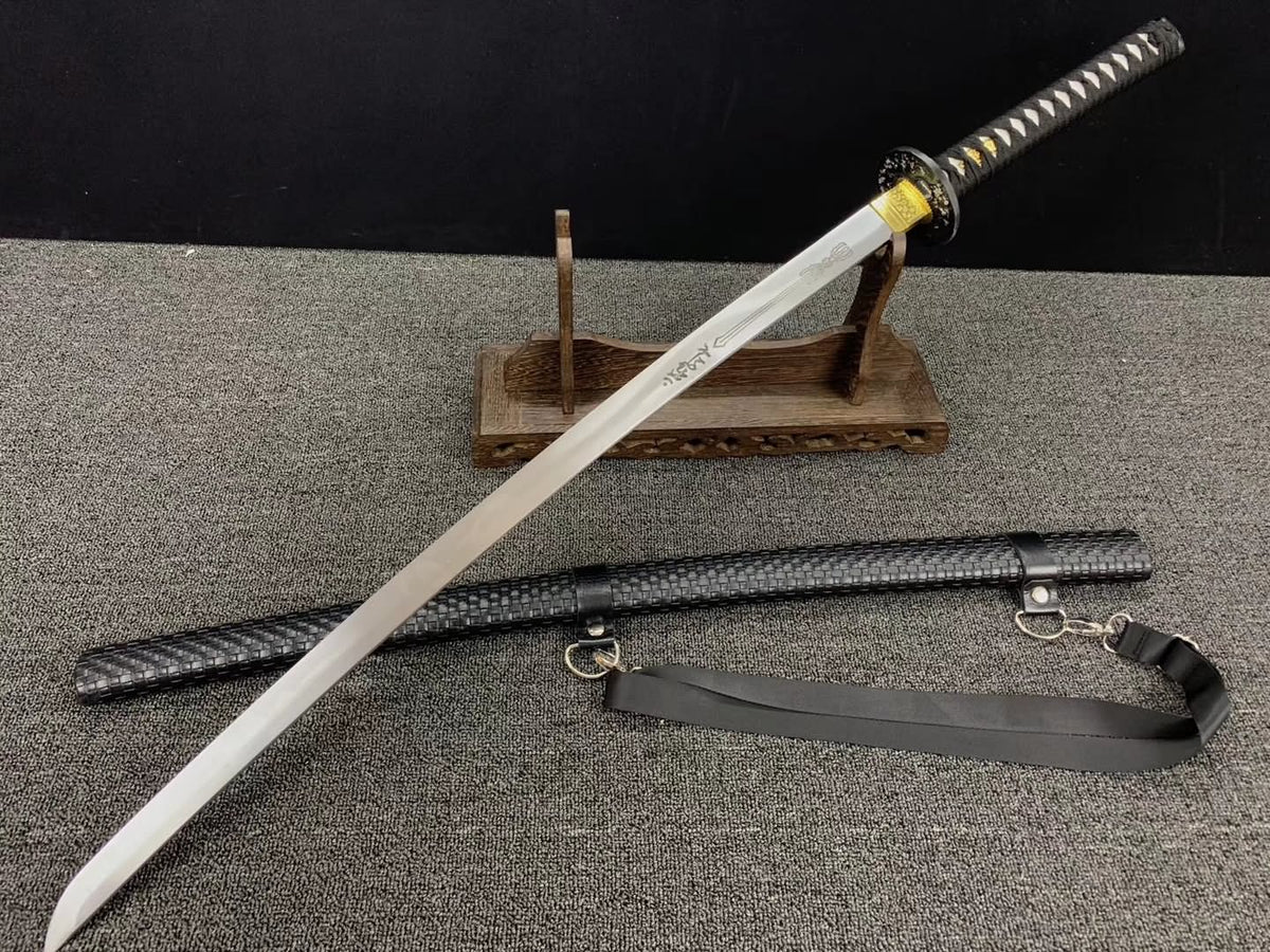 Samurai Sword KATANA-High Carbon Steel Full Tang Blade Leather scabbard - Chinese sword shop