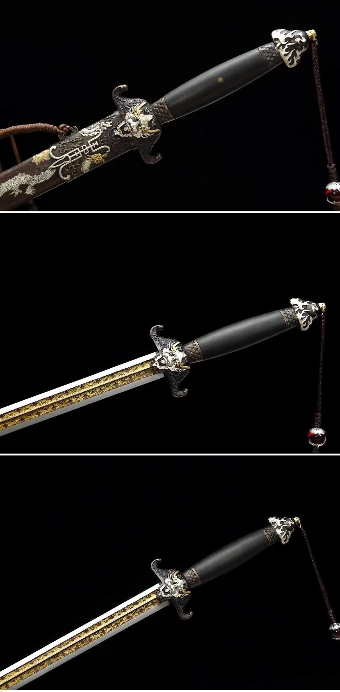 Longevity Sword,High Carbon Steel Blade,Brass Scabbard - Chinese sword shop