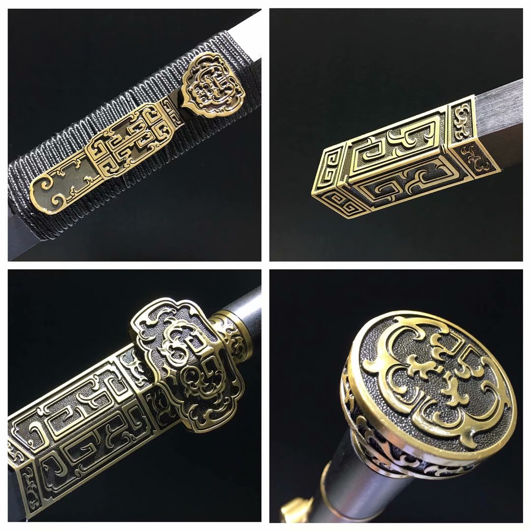 Ruyi jian,Forged High carbon steel double groove blade,Alloy fittings