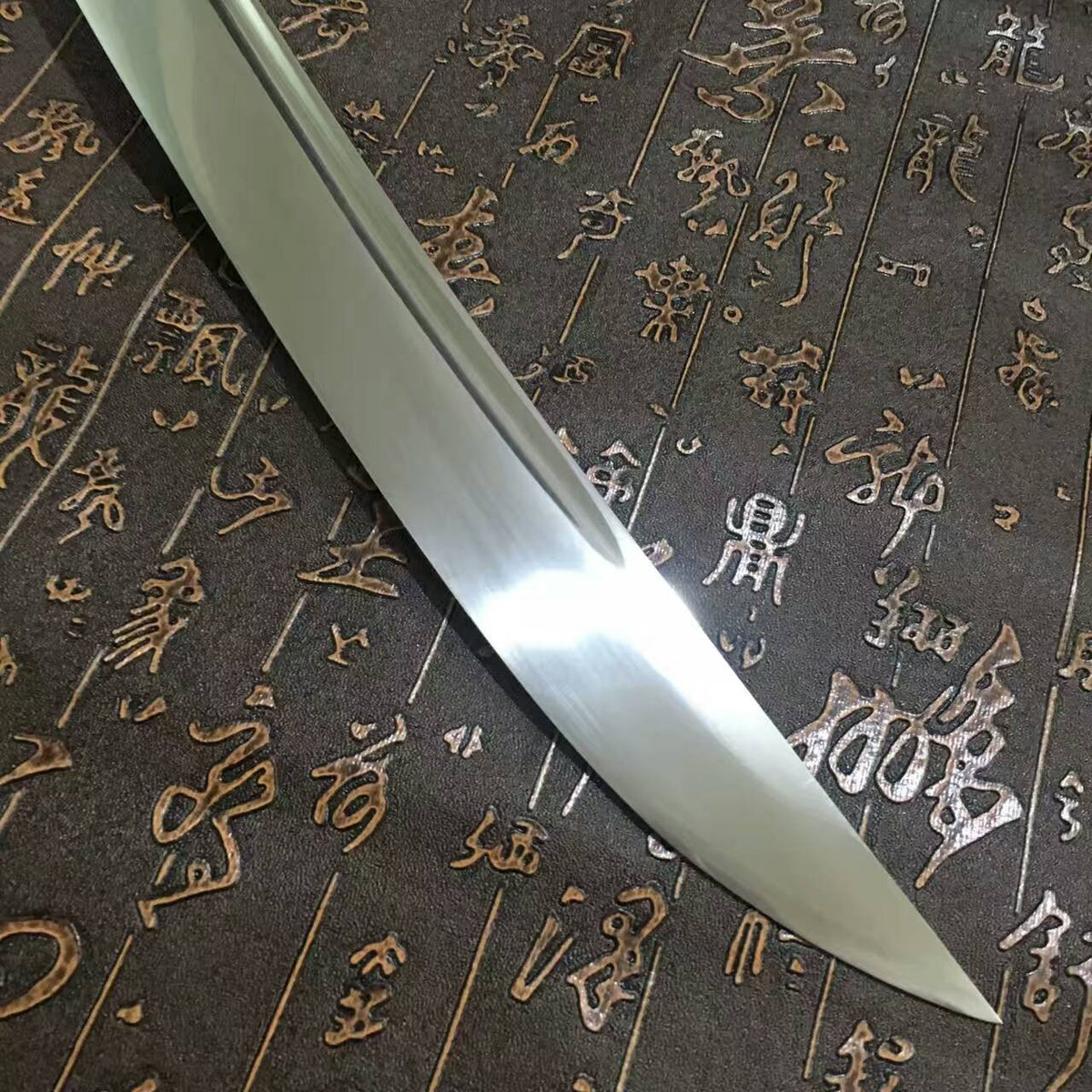 Saber(High manganese steel blade,Leather scabbard,Brass)Full tang - Chinese sword shop