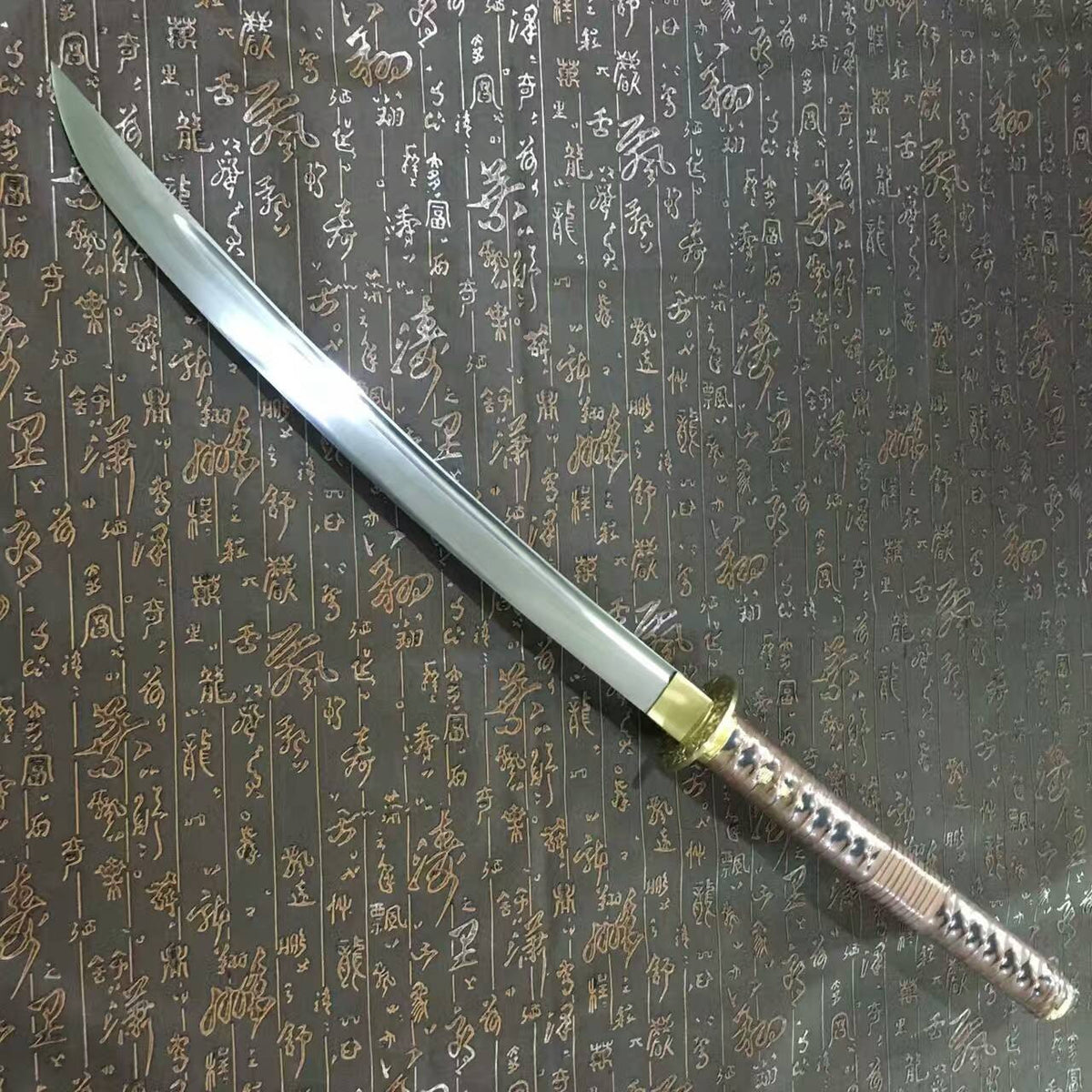 Saber(High manganese steel blade,Leather scabbard,Brass)Full tang - Chinese sword shop