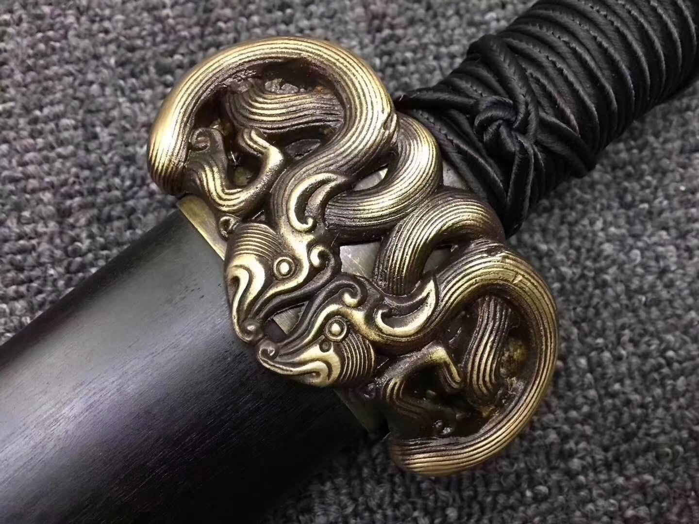 Han jian sword,High carbon steel blue blade,Brass fittings - Chinese sword shop