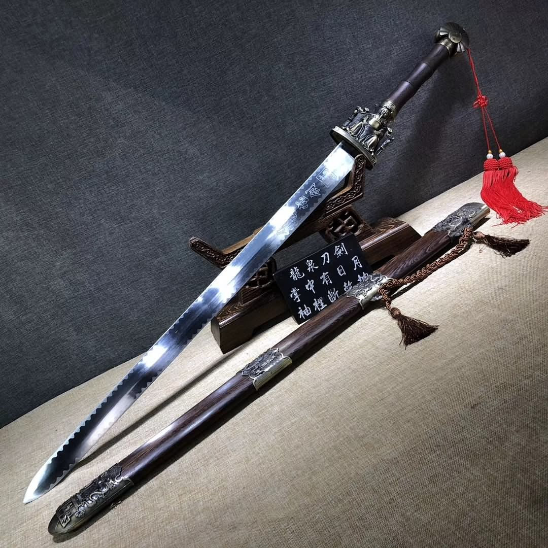 Longquan sword,Medium carbon steel,Rosewood,Alloy - Chinese sword shop