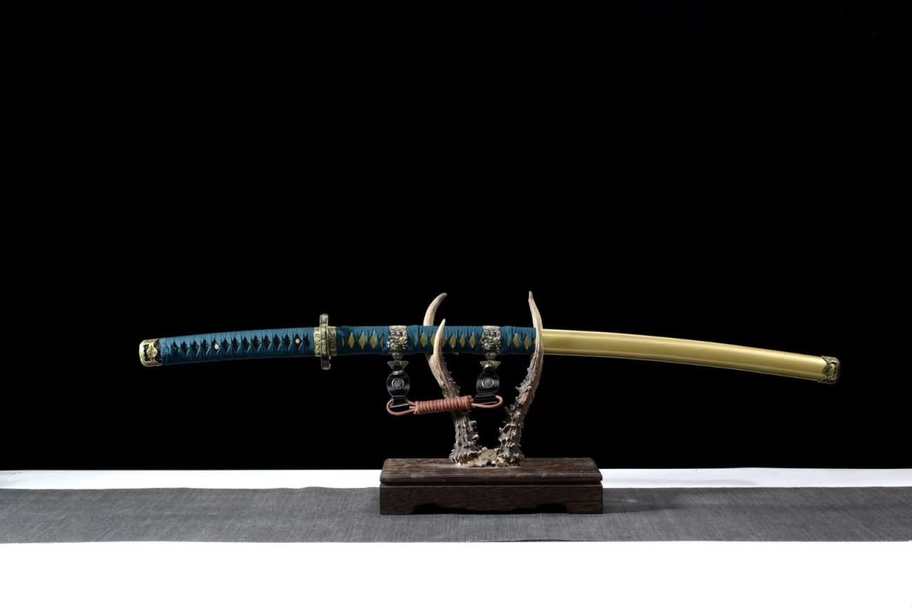 Samurai Tachi T10 Steel Clay Tempered Brass Fittings Full Tang Katana Custom