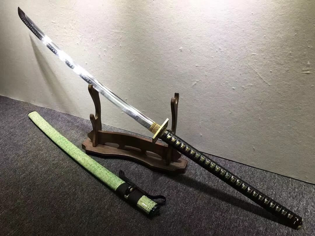 Japanese tachi,Hand forged(Hihg carbon steel blade,Green skin)Full tang - Chinese sword shop
