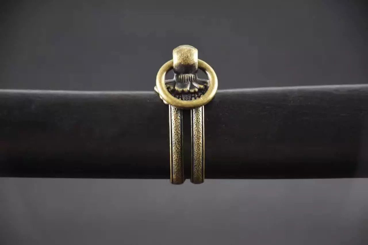 Katana,tachi,Medium carbon steel,Black scabbard,Alloy fitting,Full tang,Length 39 inch - Chinese sword shop