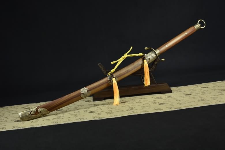 Tai chi dao,Handmade art,Damascus steel blade,Rosewoo scabbard - Chinese sword shop
