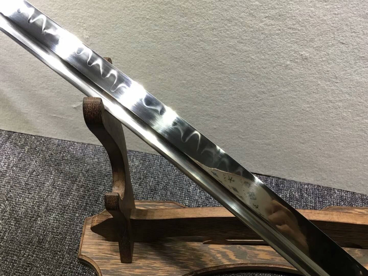 Nihontou Tachi/Katana/High carbon steel/Black wood,Alloy tosogu/Full tang - Chinese sword shop