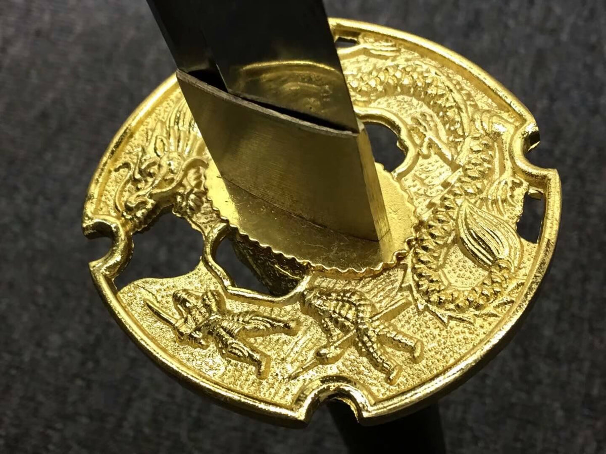 Nihontou Tachi/Katana/High carbon steel/Black wood,Alloy tosogu/Full tang - Chinese sword shop