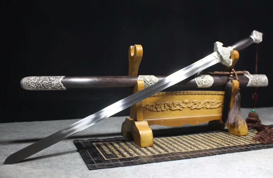 Peony Tai chi Sword/Stainless steel blade/Ebony scabbard/Alloy fittings - Chinese sword shop