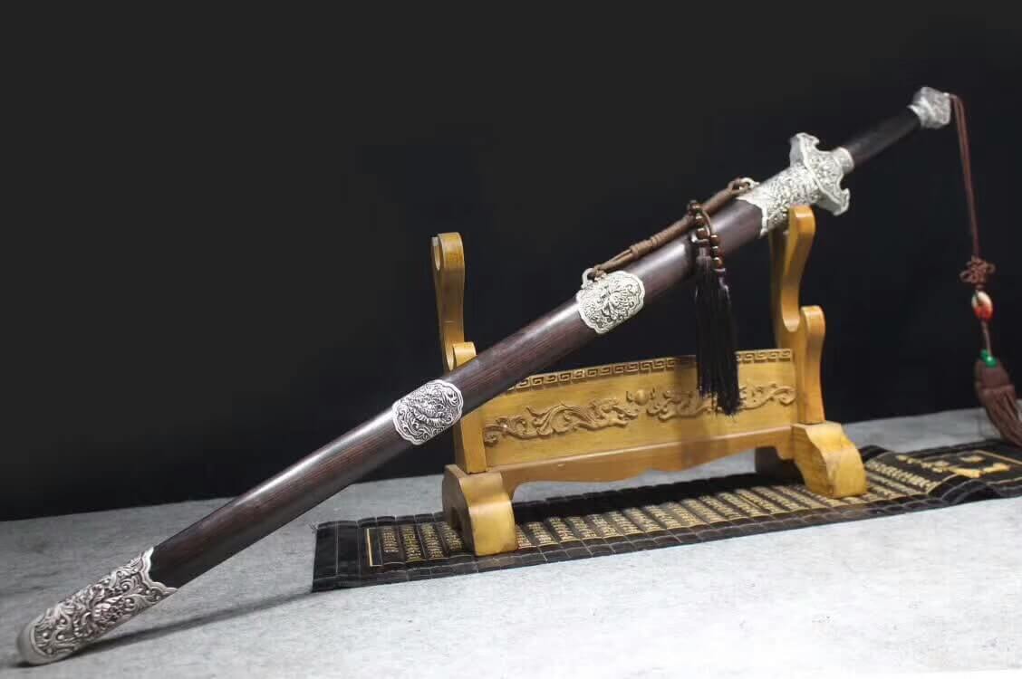 Peony Tai chi Sword/Stainless steel blade/Ebony scabbard/Alloy fittings - Chinese sword shop
