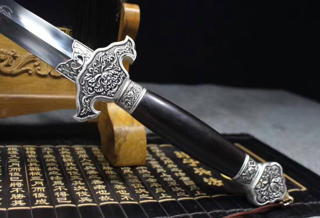 Peony Tai chi Sword/Stainless steel blade/Ebony scabbard/Alloy fittings - Chinese sword shop