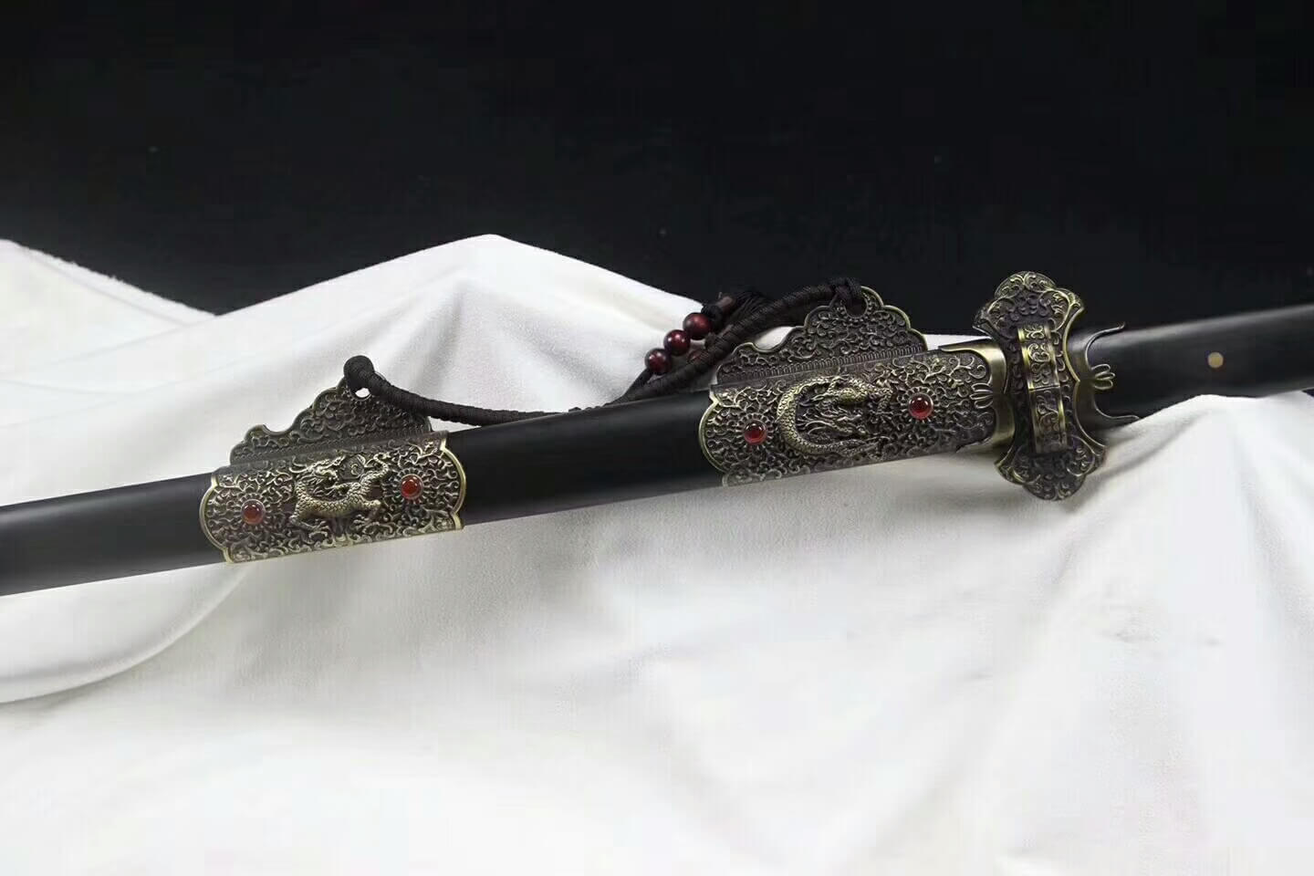 Agate Tang sword,Damascus steel blade,Alloy fittings&handmade art - Chinese sword shop