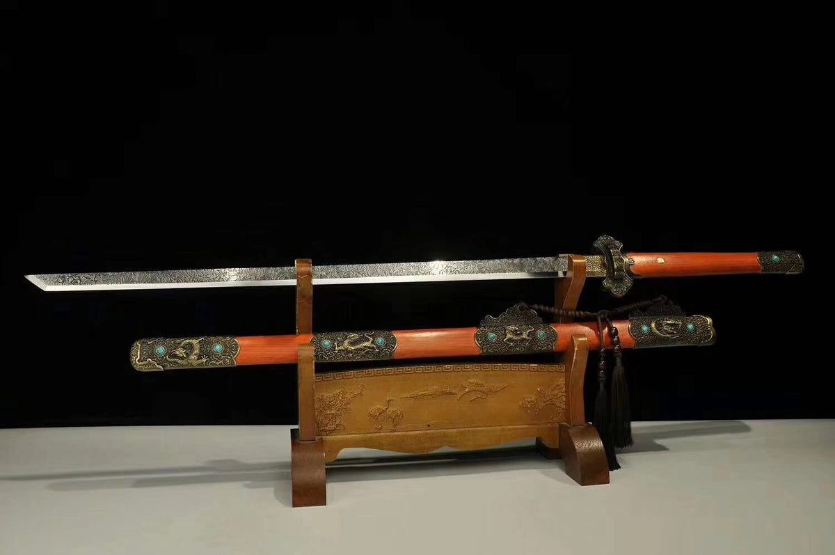Tang dao sword,High carbon steel blade,Redwood scabbard,Handmade - Chinese sword shop