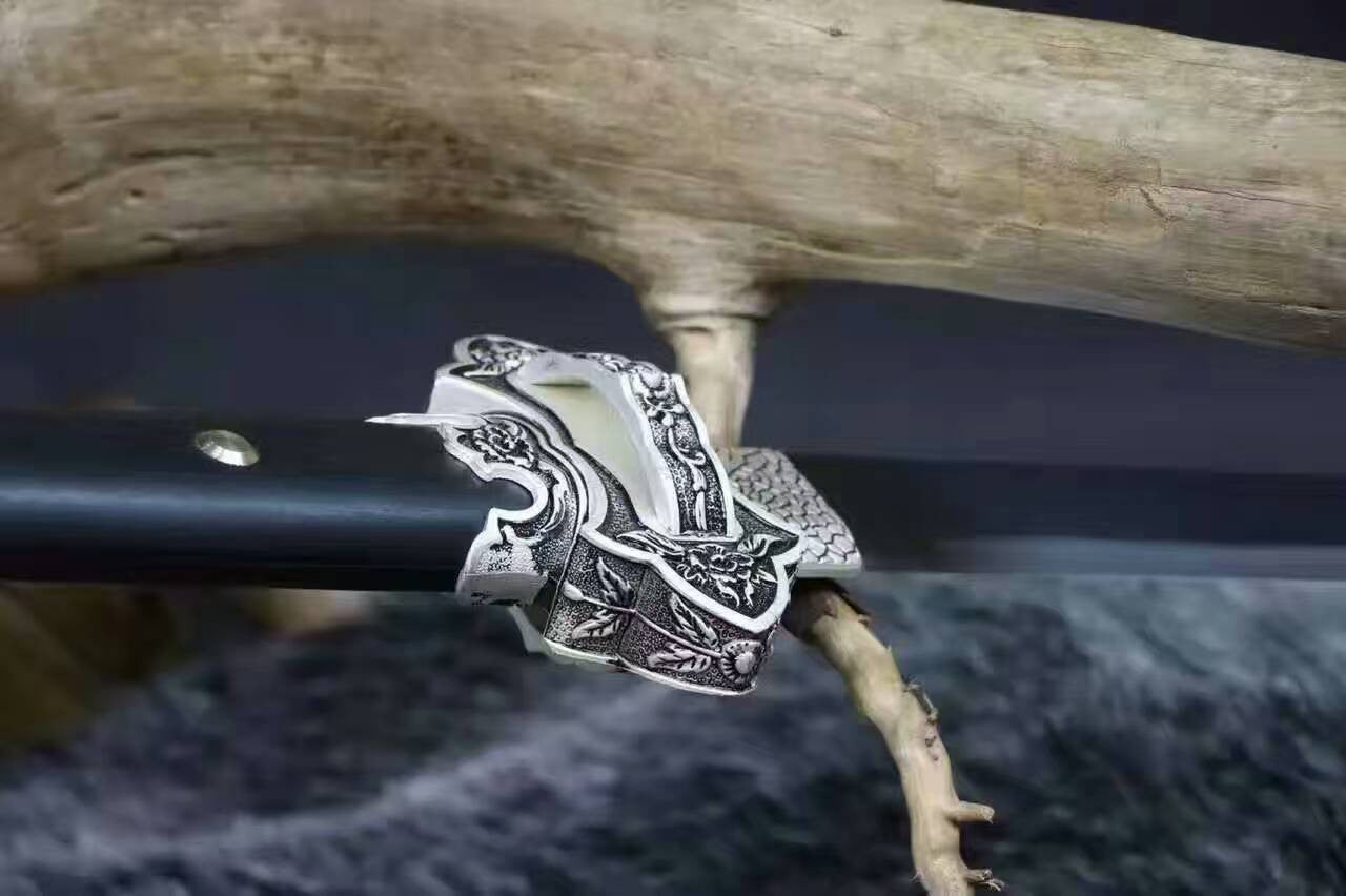 Tang dao/High manganese steel blade/Black wood scabbard/Alloy/Full tang - Chinese sword shop