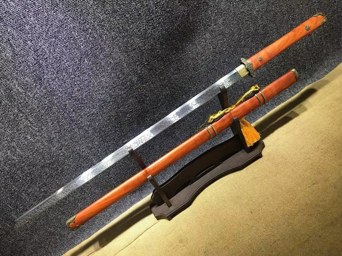 Tang dao,High carbon steel etch blade,Redwood scabbard,Alloy - Chinese sword shop
