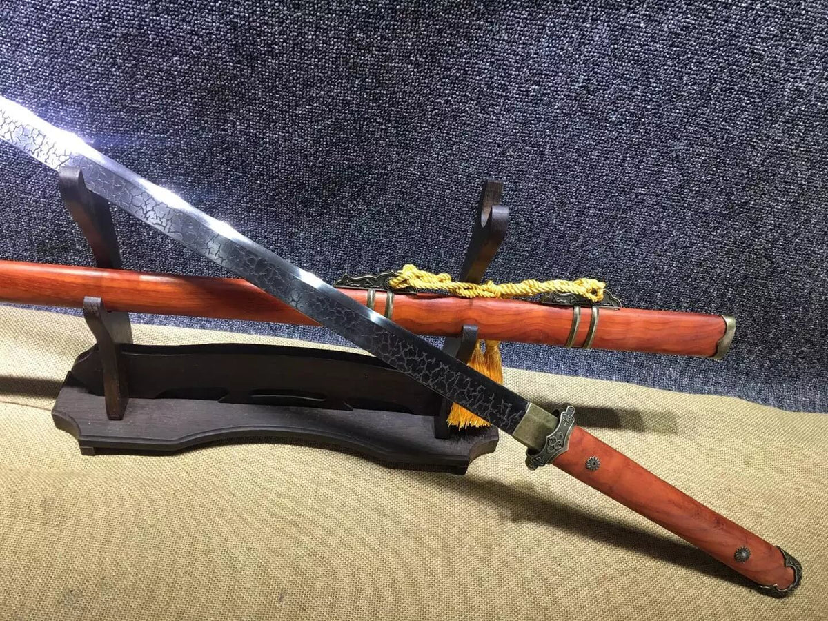 Tang dao,High carbon steel etch blade,Redwood scabbard,Alloy - Chinese sword shop
