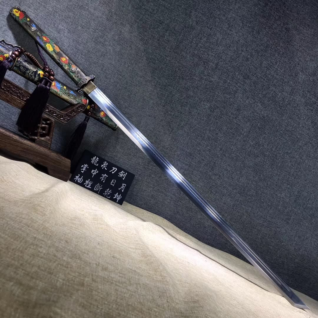 Tang dao sword,Hand forged(Damascus steel blade,Brass scabbard)Full tang - Chinese sword shop