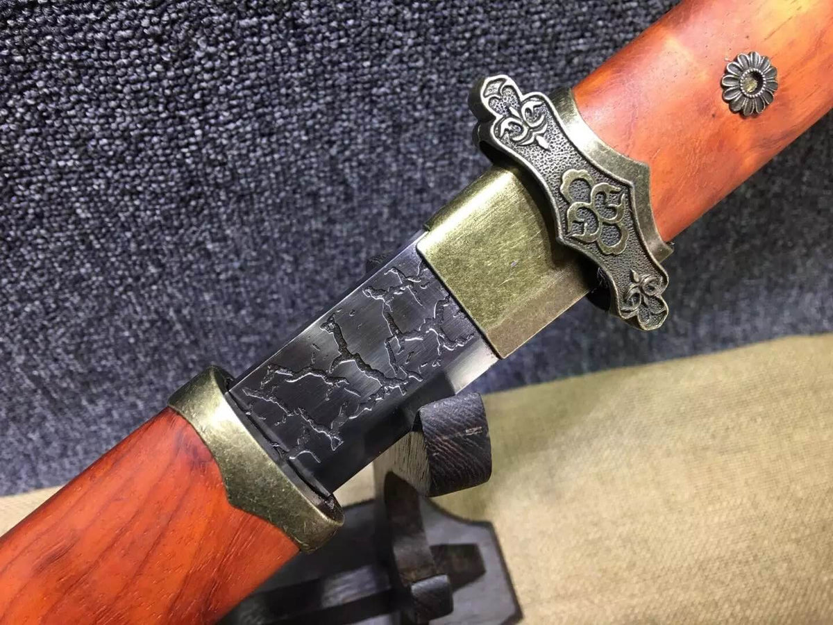 Tang dao,High carbon steel etch blade,Redwood scabbard,Alloy - Chinese sword shop
