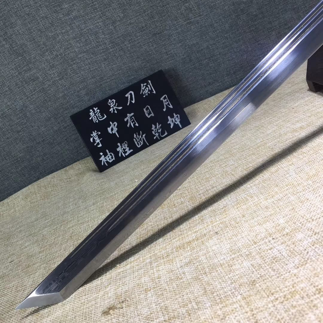 Tang dao sword,Hand forged(Damascus steel blade,Brass scabbard)Full tang - Chinese sword shop