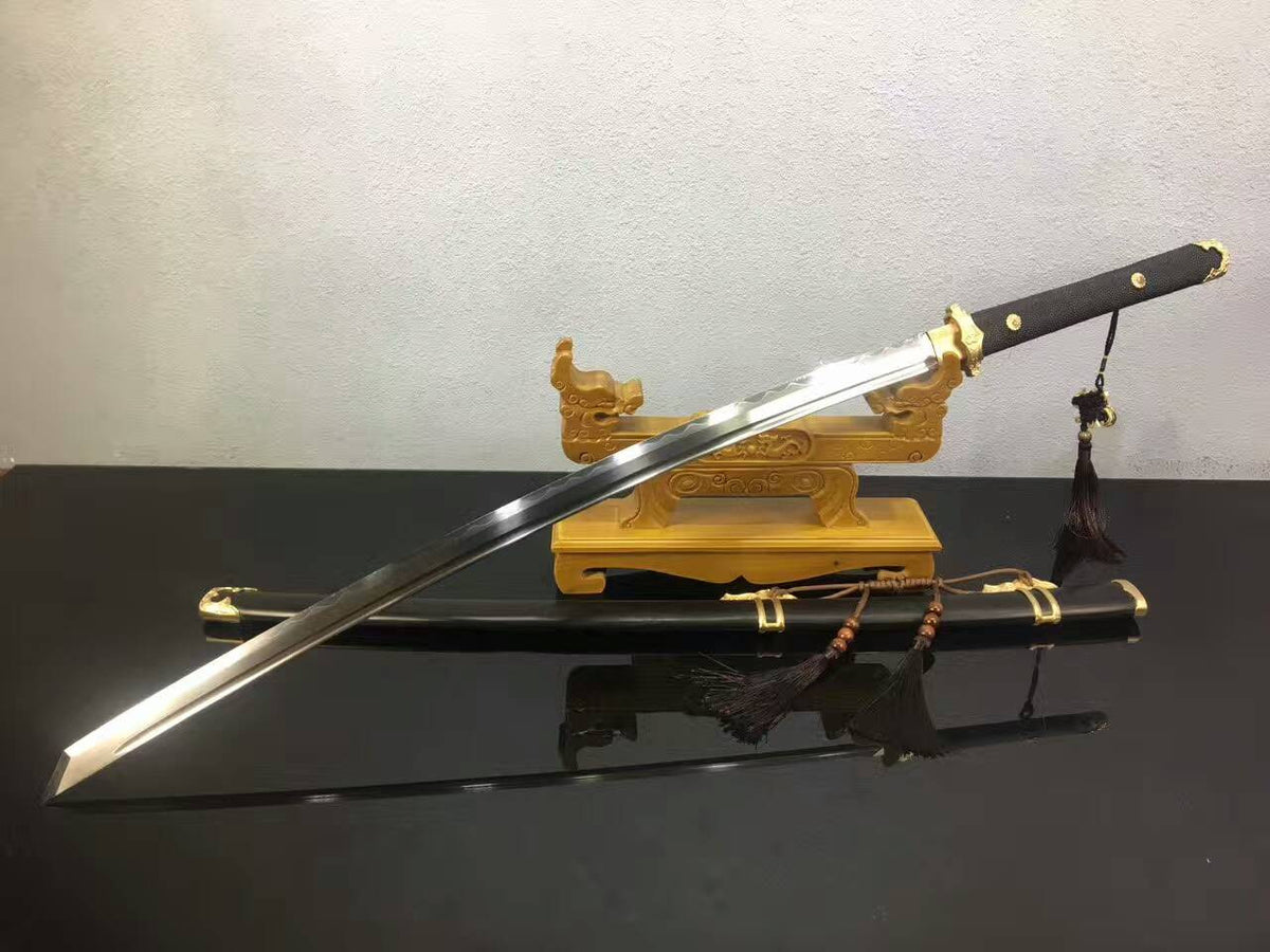 Tang dao(High carbon steel blade,Ebony scabbard,Brass,Fish handle)Full tang - Chinese sword shop