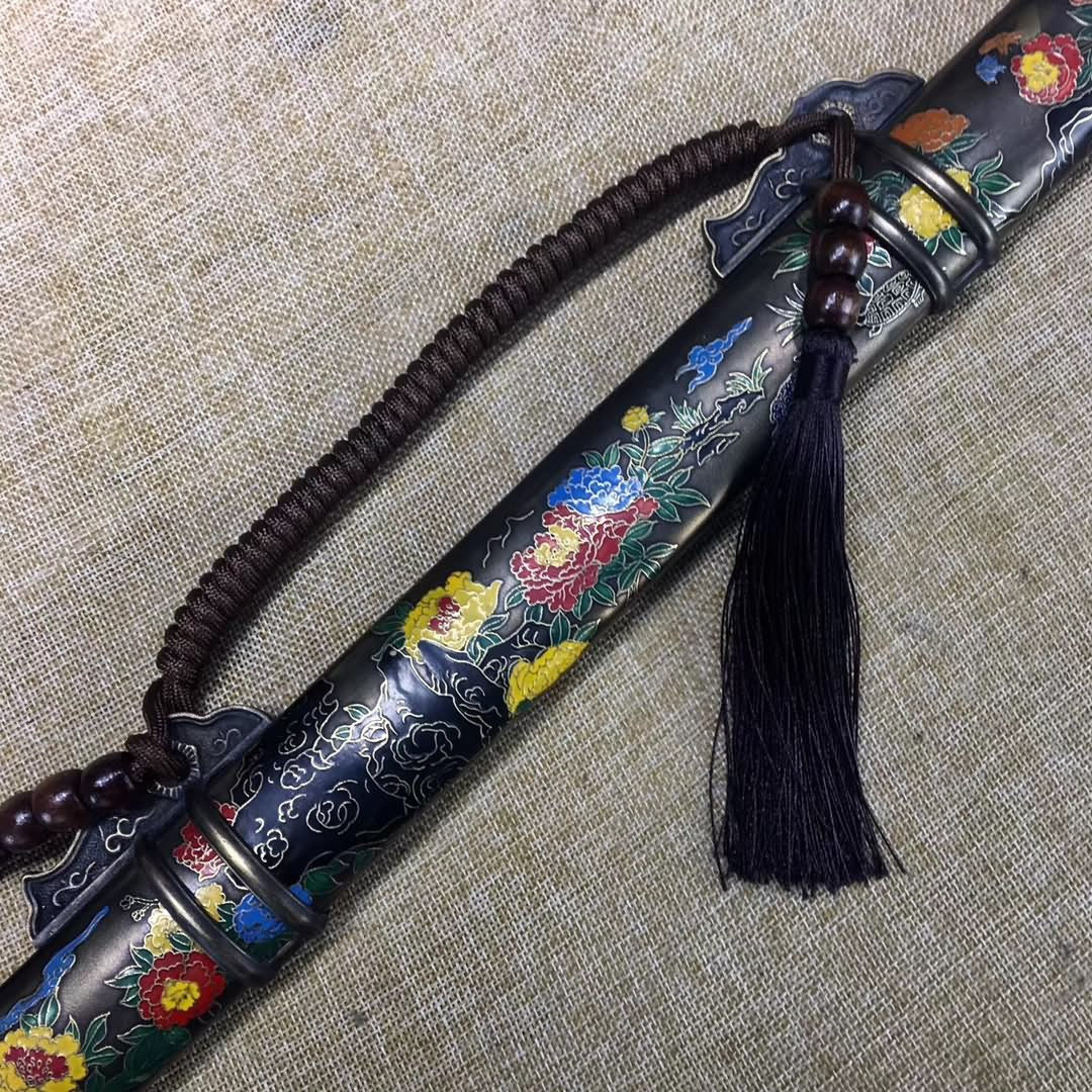 Tang dao sword,Hand forged(Damascus steel blade,Brass scabbard)Full tang - Chinese sword shop