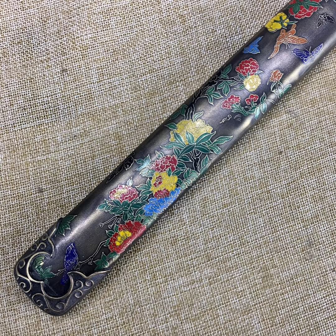 Tang dao sword,Hand forged(Damascus steel blade,Brass scabbard)Full tang - Chinese sword shop