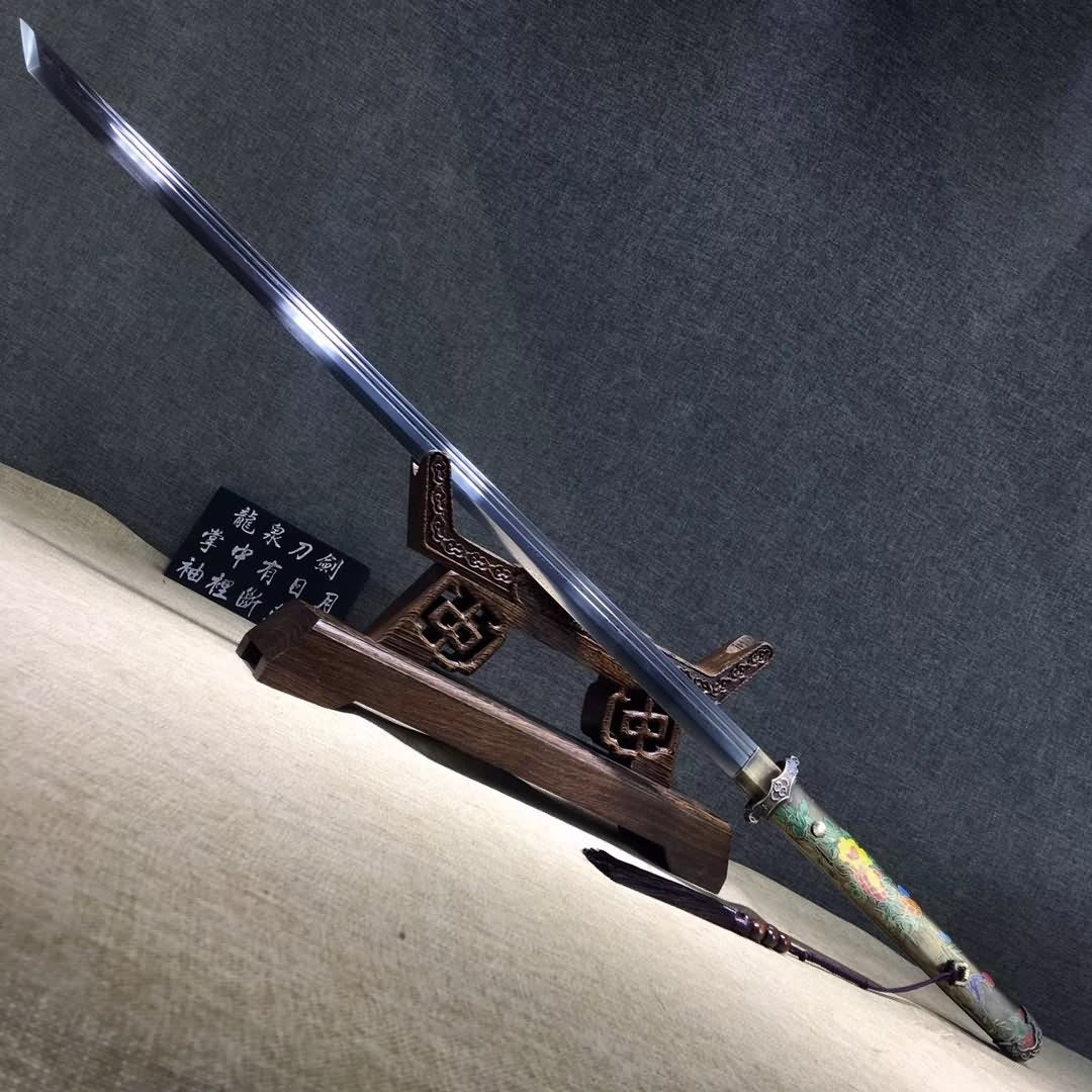 Tang dao sword,Hand forged(Damascus steel blade,Brass scabbard)Full tang - Chinese sword shop