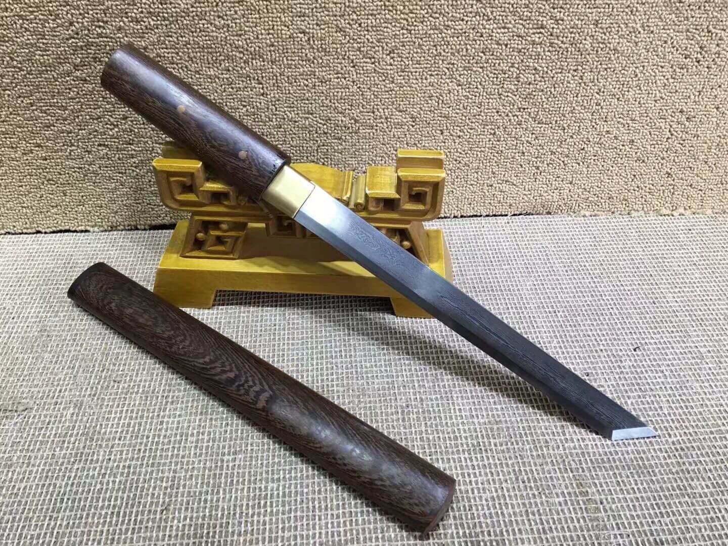 Tang dao(Damascus steel blade,Rosewood scabbard)Length 20" - Chinese sword shop