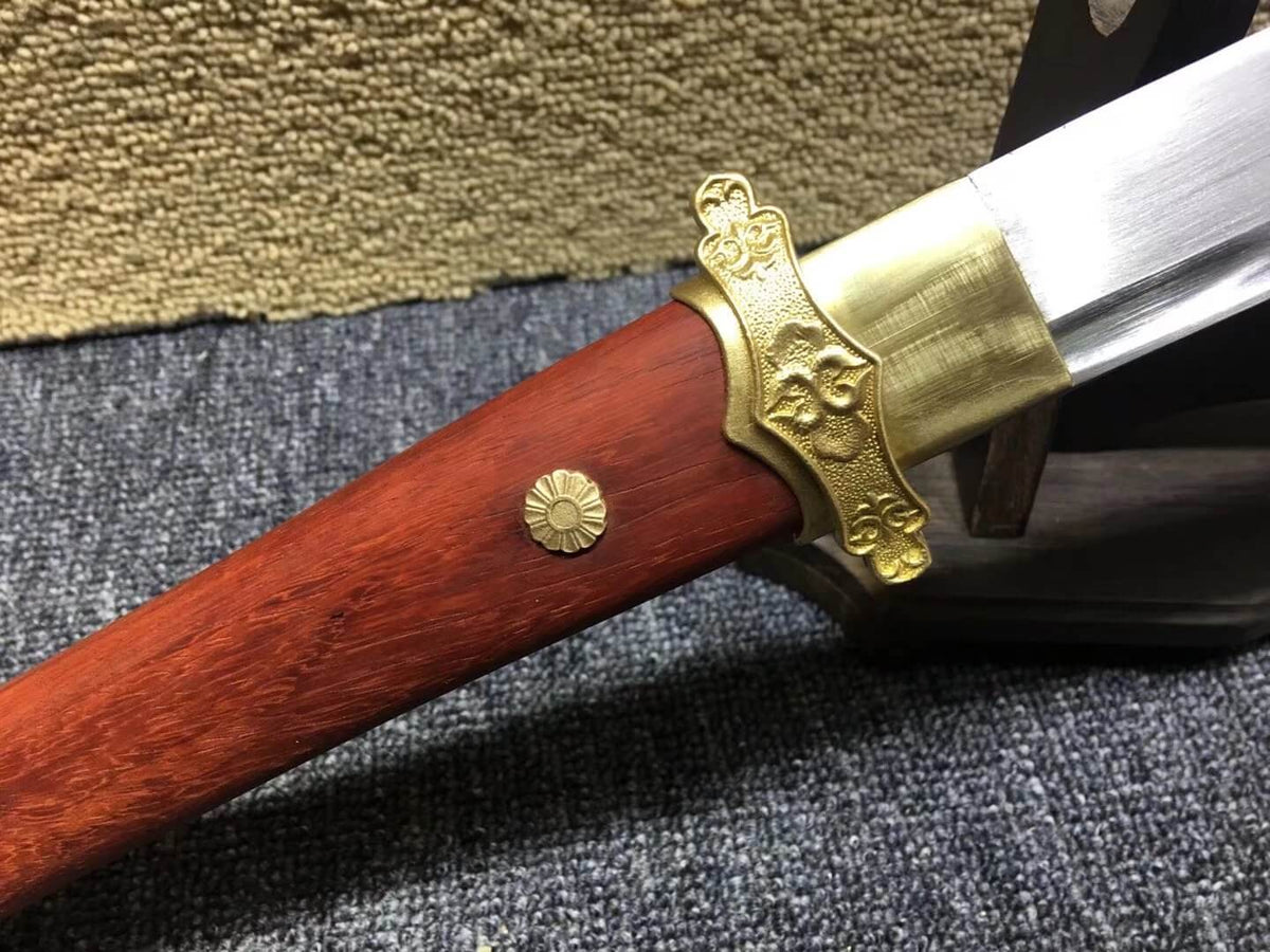 Bending Tang dao/T10 High Carbon Steel/Redwood scabbard/Brass fittings - Chinese sword shop