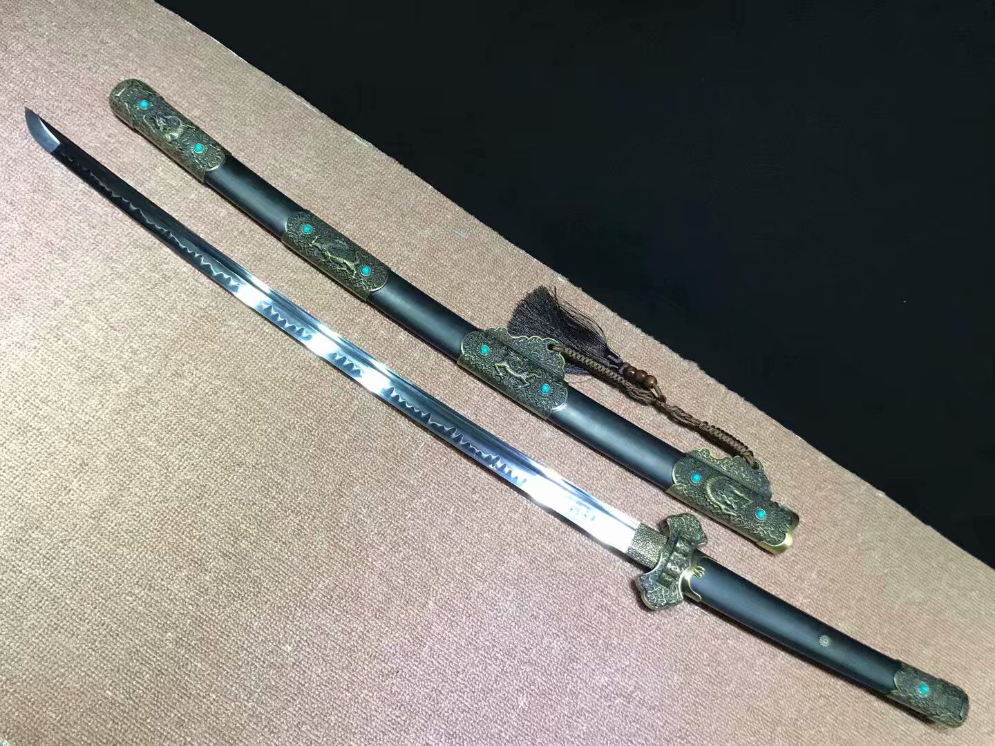 Tang dao,Handmade High carbon steel burn blade,Alloy - Chinese sword shop