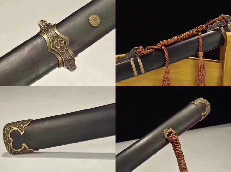 Tang dao,T10 steel,Alloy fittings,Black wood,Full tang - Chinese sword shop