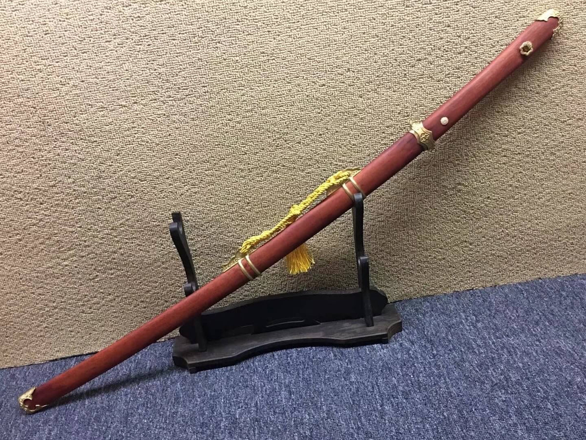 Bending Tang dao/T10 High Carbon Steel/Redwood scabbard/Brass fittings - Chinese sword shop