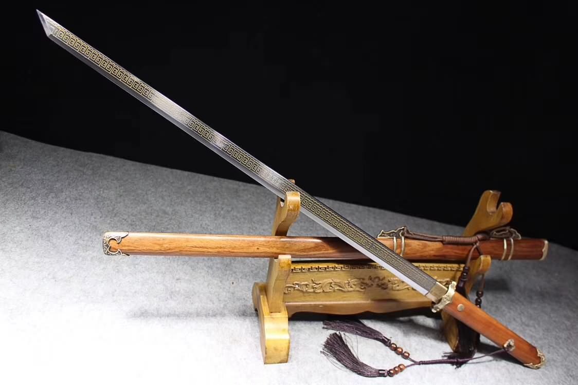 Tang dao sword,High carbon steel etch blade,Brass fittings,Full tang - Chinese sword shop