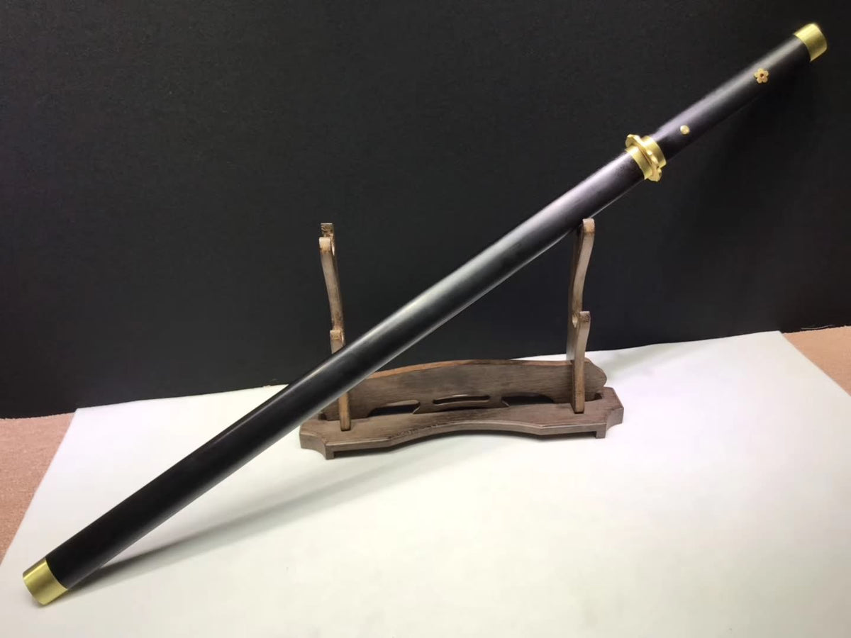 Tang dao sword/Damascus Steel red blade/Black wood scabbard - Chinese sword shop