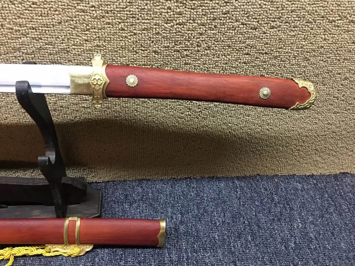 Bending Tang dao/T10 High Carbon Steel/Redwood scabbard/Brass fittings - Chinese sword shop